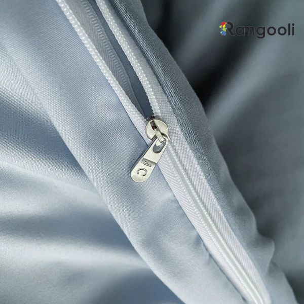 Reversible Duvet Cover Set King Size - Grey & Light Blue (168)