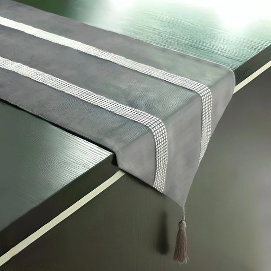 7 Pieces Velvet Table Runner Grey