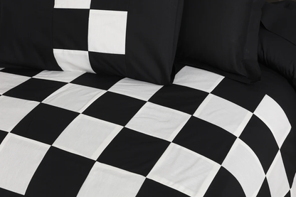 8 Pcs Chess Duvet Set  - Black & White (275)